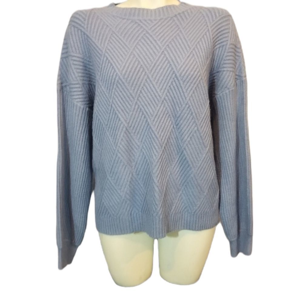 Catherine Malandrino Blue Diamond Pattern Sweater‎ Sz XL